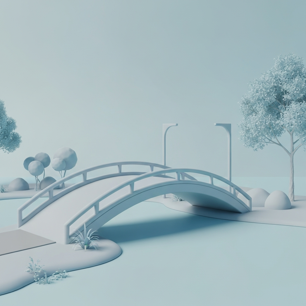 canal lake concrete arch bridge